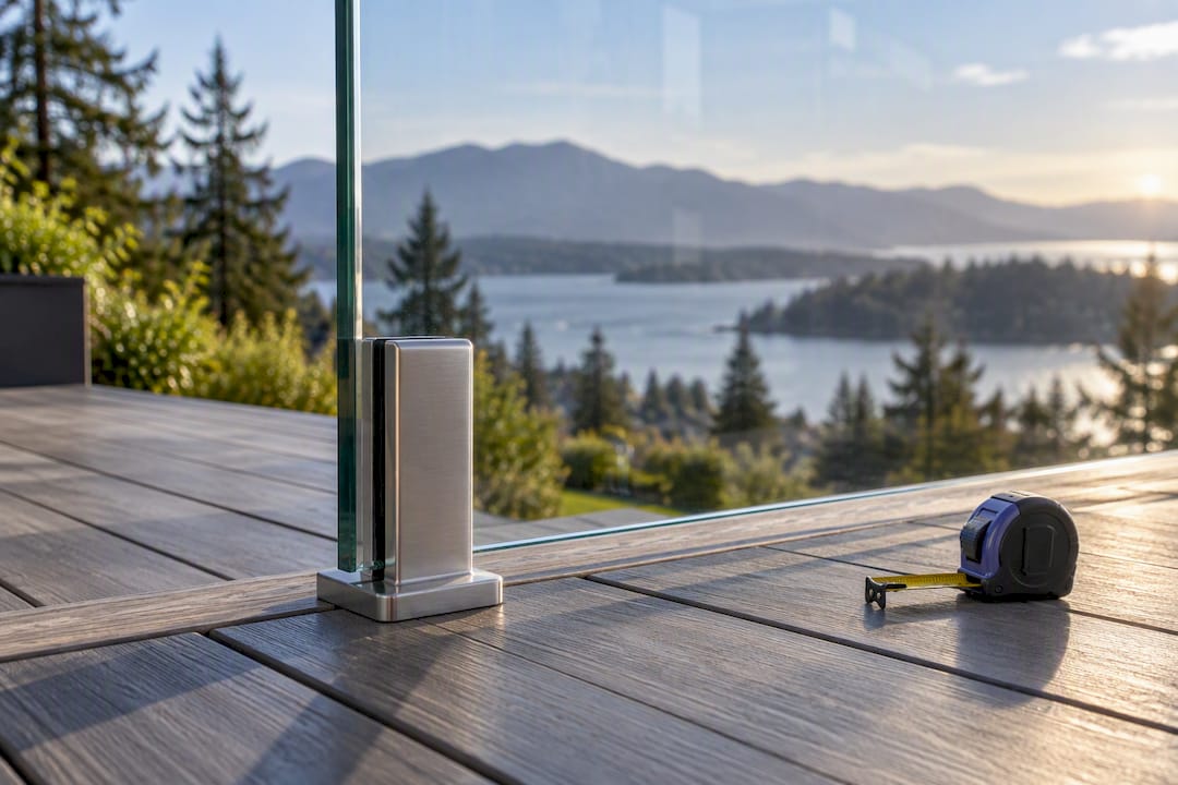 Glass railing replacement on residential deck