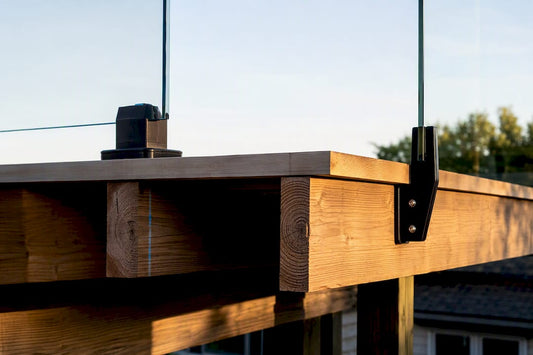 Deck framing with two railing mount positions