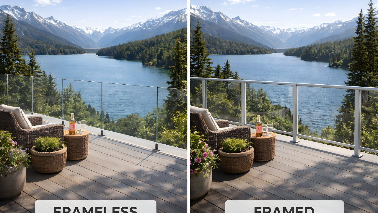Frameless vs. Framed Glass Railings: Design Differences Explained – The ...