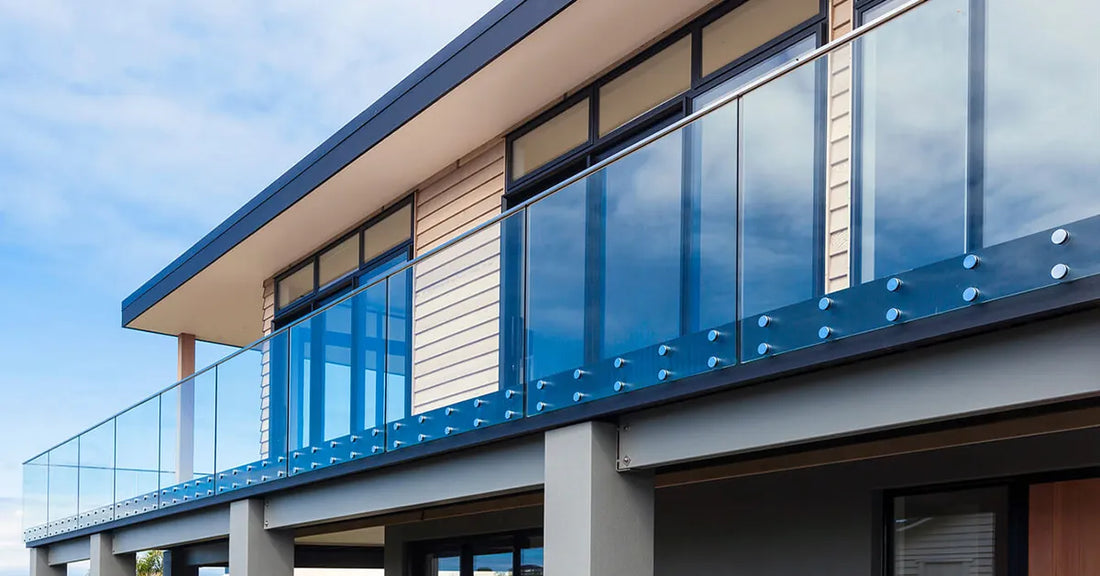glass railing system on a balcony