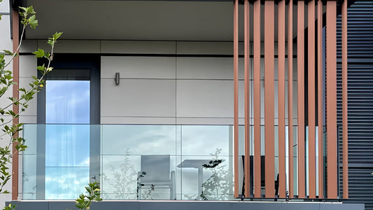 glass railing system on a balcony