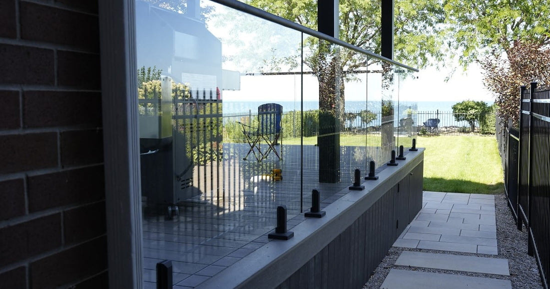 glass with railing