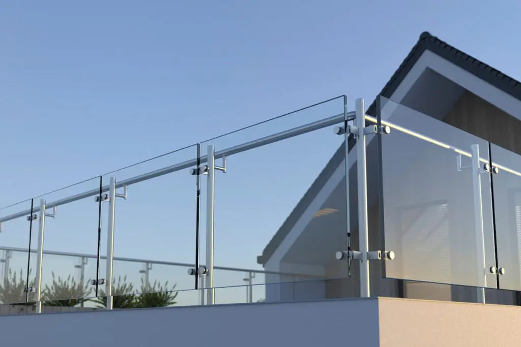 glass railing system on a balcony