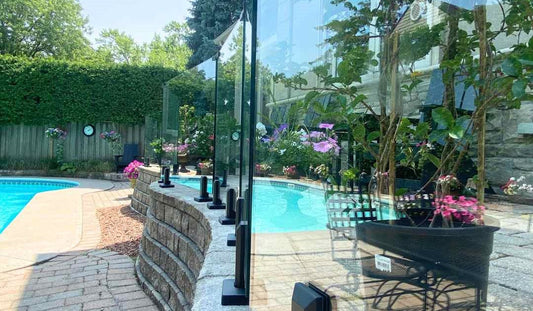 patio with glass railing