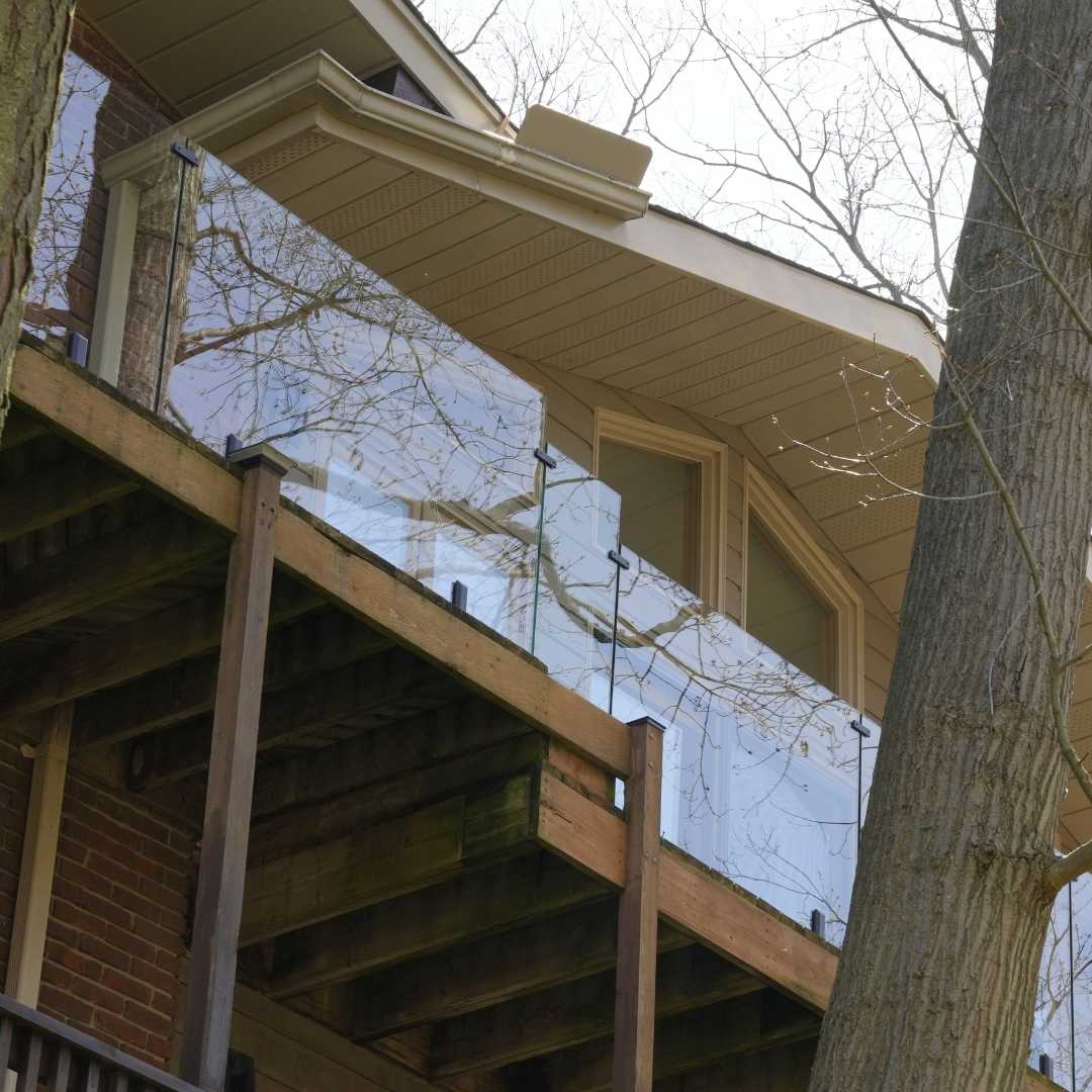 39.6" High Tempered Glass Panels 12mm (total railing height is 42")