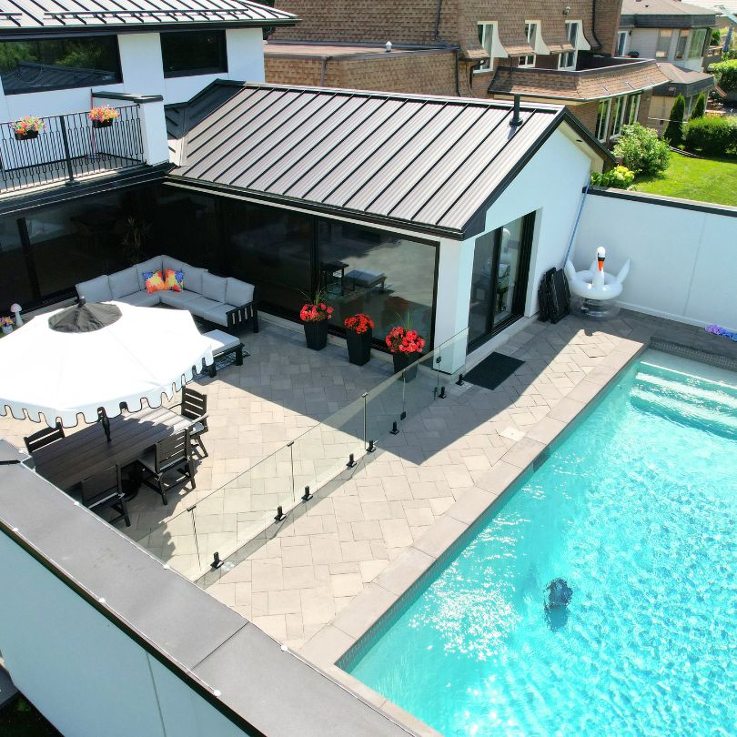 46" High Tempered Glass Panels 12mm (total railing height is 48")