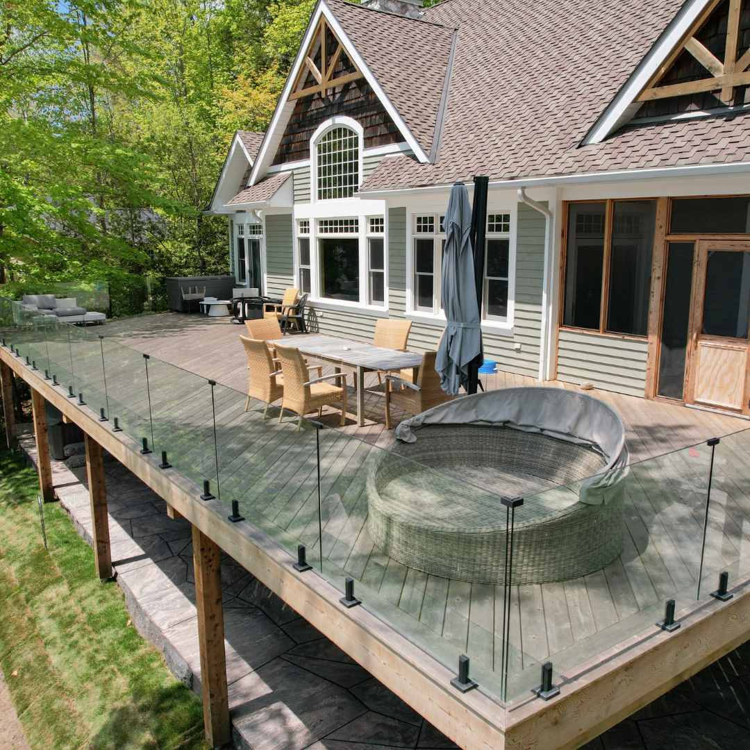 39.6" High Tempered Glass Panels 12mm (total railing height is 42")