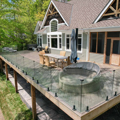 39.6" High Tempered Glass Panels 12mm (total railing height is 42")
