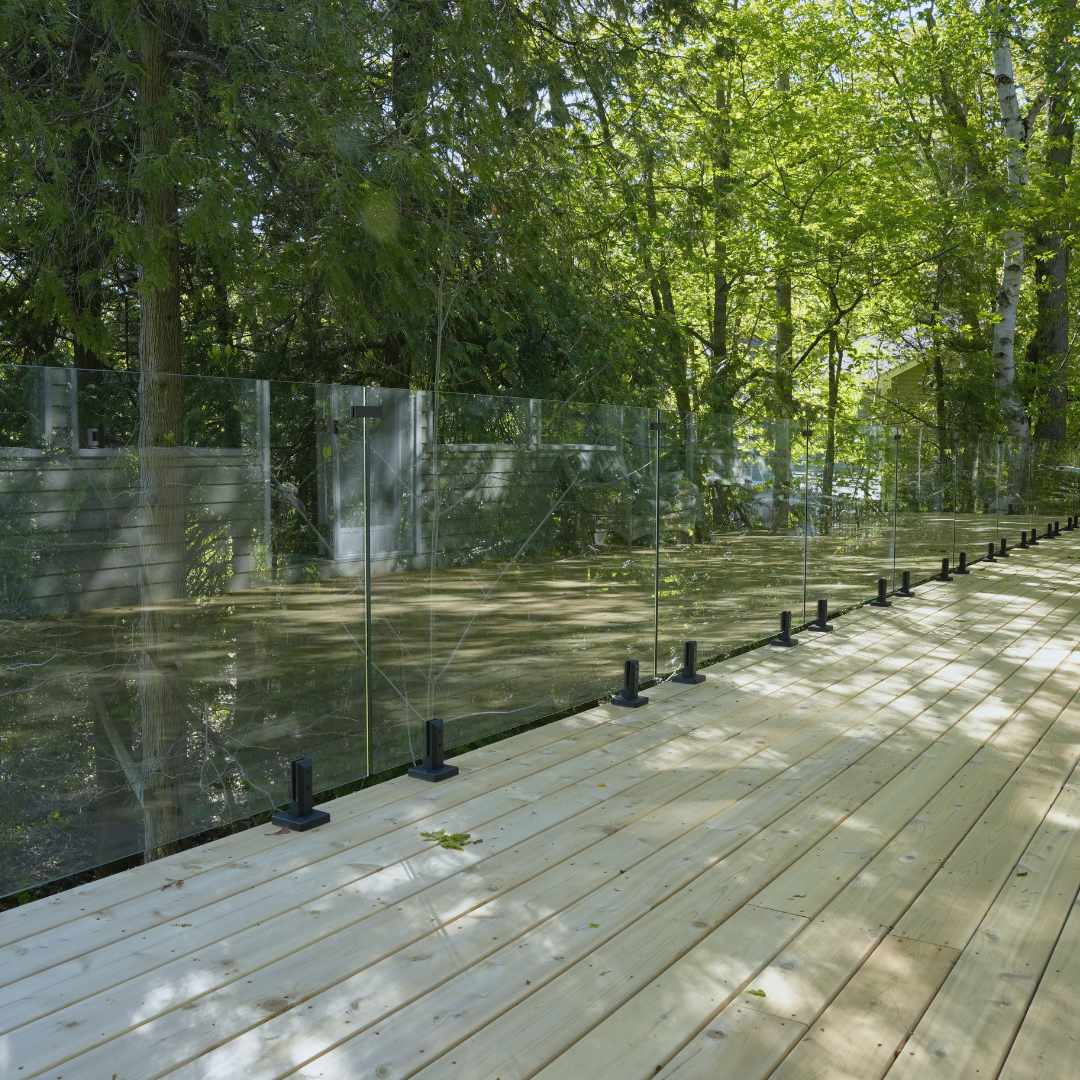 39.6" High Tempered Glass Panels 12mm (total railing height is 42")