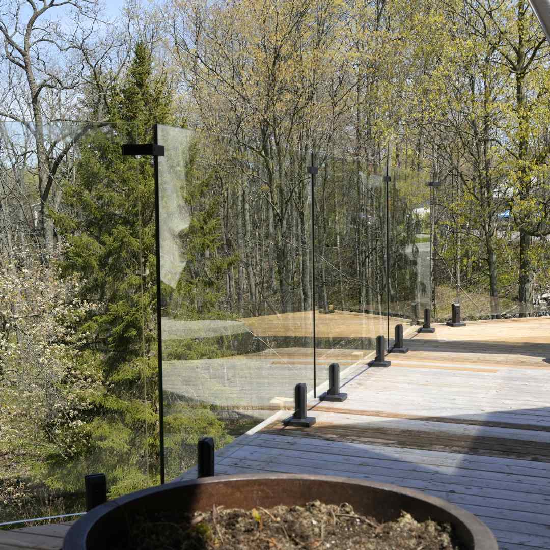 39.6" High Tempered Glass Panels 12mm (total railing height is 42")