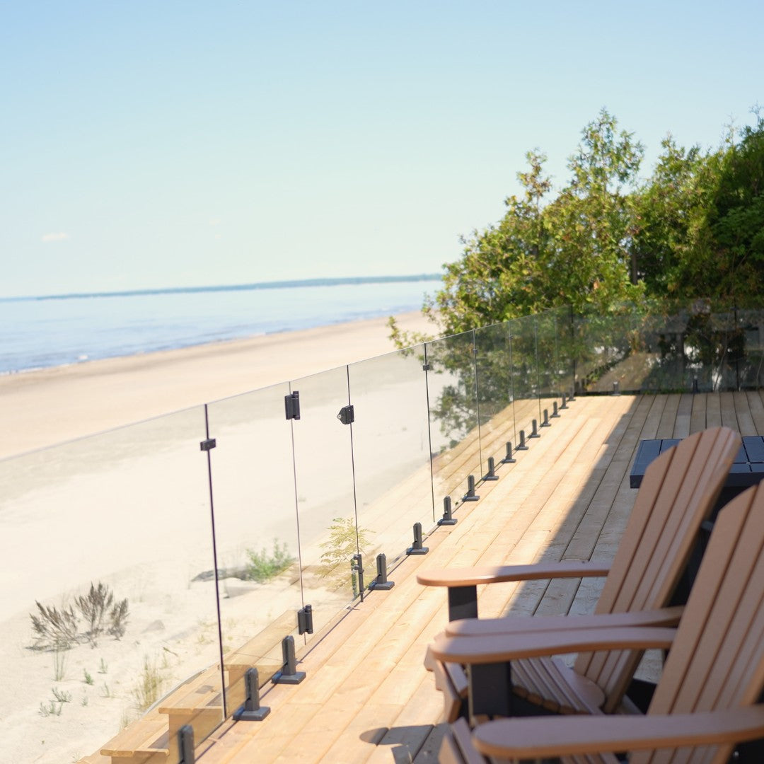 39.6" High Tempered Glass Panels 12mm (total railing height is 42")