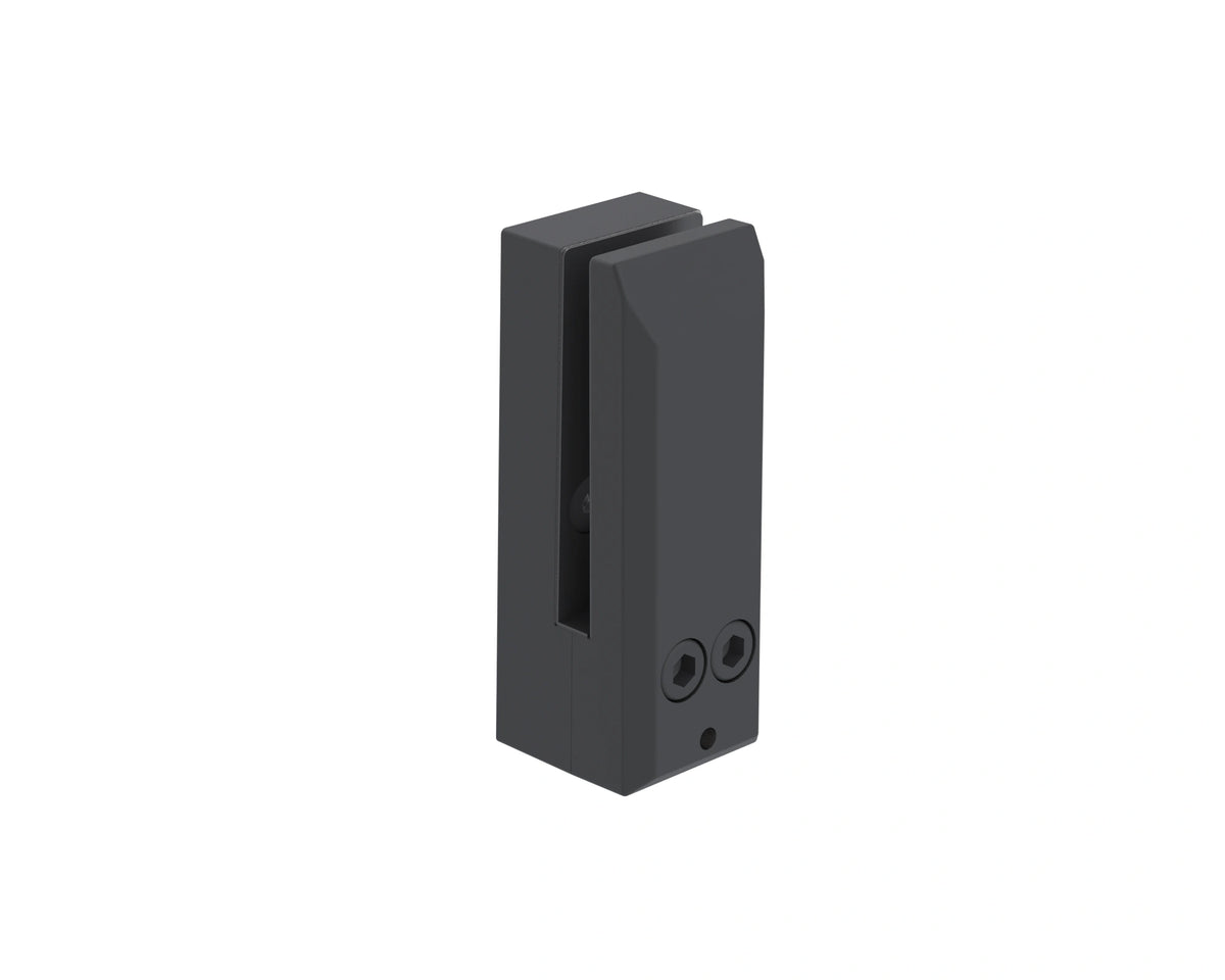 Matte black side mount fascia spigot for 12mm frameless glass railing
