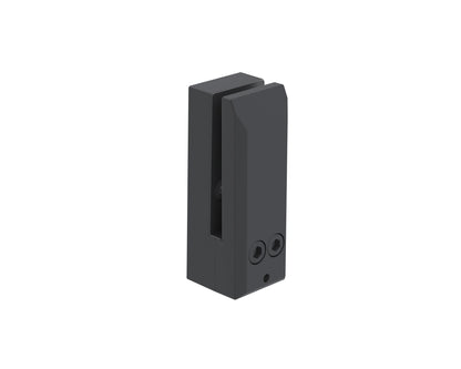Matte black side mount fascia spigot for 12mm frameless glass railing